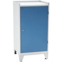 Armoire +rebords H102xp50xl53 Bleu 1 P+2 Tabl Sur Pieds Gris