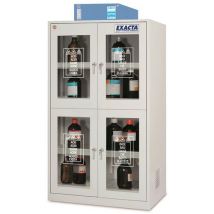 Exacta - Armoire COMBI-FD 4 portes vitrées - 1140mm - 4 compartiments - Acier Gris - Norme NF X15-211 - Capacité 280L