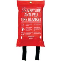 Couverture anti-feu 1,2 x 1,2 m en fibre de verre - Sac souple - Norme EN 1869