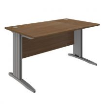 Bureau Droit Ticka Pieds L L 140 X P 80 Cm Noyer