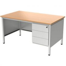 Bureau 1/2 Min L160 Chêne Avec Caisson 3t Confort 2