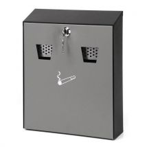 Cendrier Mural Acier Galvanisé - 1 L - 32cm - Noir/gris