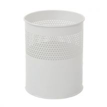 Corbeille En Métal Perforé À Mi-hauteur 10l Blanc