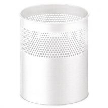 Corbeille En Métal Perforé À Mi-hauteur 15l Blanc