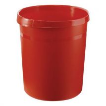 Vepabins - Corbeille Plastique Rouge 18L - Bureau Intérieur - Design Pratique