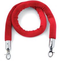 Cordon En Velours Diamètre 4 Cm Rouge/chromé 15m