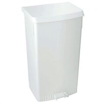 Poubelle À Pédale Avec Support De Sac 60l Blanc