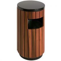 Poubelle D'extérieur 33l Noir/bois