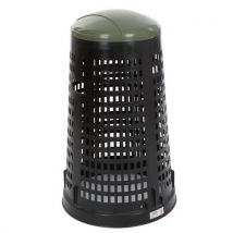 Poubelle D'extérieur Ronde En Plastique Perforé Ruff 110l Noir Vert