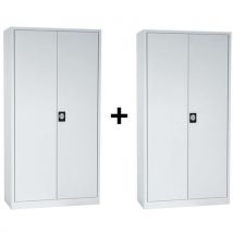 Pack 2 Armoires 195x92x42 Cm - Gris