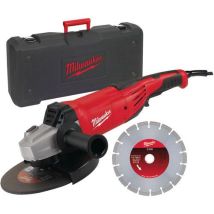 Milwaukee - Meuleuse d'angle AG 22-230 D-SET 2200W 230mm - Puissante et Durable - Idéale pour la Coupe