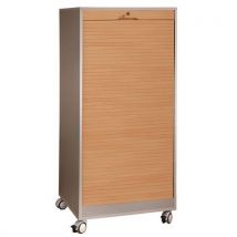 Armoire Informatique Mobile Rideaux Hetre Corps Alu
