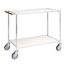 Kongamek - Chariot de service 2 tablettes - 200 kg - Blanc - L1080xl580xH870mm - Robuste et pratique