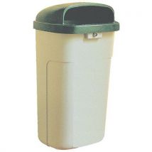 Corbeille D'extérieur Classic 50 L Cuve Grise / Co Uvercle Vert
