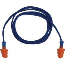 Delta Plus - Lot de 50 Paires Bouchons d'Oreilles Réutilisables avec Cordon CONICFIR050 - 29 dB - Orange - Confort & Protection Auditive