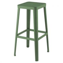 Jayso - Tabouret Caceres Acier 4 Pieds - Vert - Hauteur 75 cm - Empilable - Design Moderne
