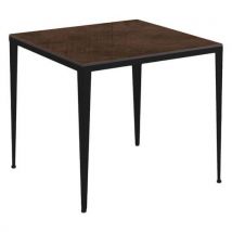 Table Bolonia 80 X 80 Cm Strat Corten / Acier Noir