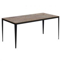 Table Bolonia 180 X 80 Cm Strat Pin Vieilli / Acier Noir