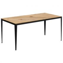 Table Bolonia 180 X 80 Cm Strat Chêne Provençal / Acier Noir