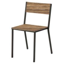 Chaise Toronto Ass/dos Pin Vieilli Veiné / Acier Anthracite