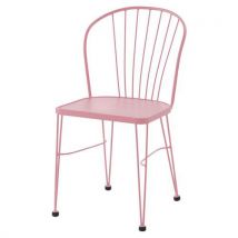 Chaise Tudela Acier 4 Pieds - Rose