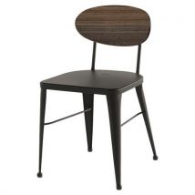 Chaise Austin Dos Pin Vieilli Foncé - Ass/pièt Acier Anthra
