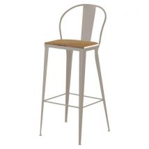 Tabouret Turia Ass Pin Naturel - Dos/pièt Acier Taupe