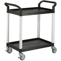Chariot 2 Plateaux 808e Noir 76x53x20