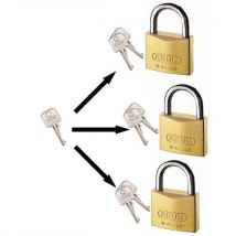 Lot de 3 - Abus 3 Cadenas Série 85 - Varié Pour Clé Passe - 2 Clés