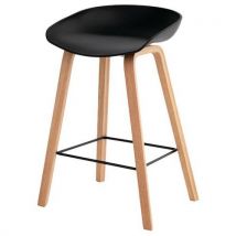 Lot De 2 Tabourets Mi-haut Ruth Assise Noire