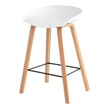 Tabouret Mi-haut Ruth Assise Blanc