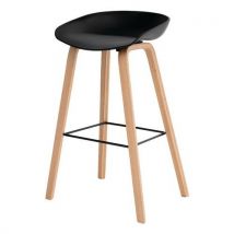 Lot De 2 Tabourets Haut Ronie Assise Noire