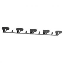 Manade - Portemanteau mural 5 patères Yin Acier Noir L81.3cm H6cm - Éco-responsable 40% recyclé