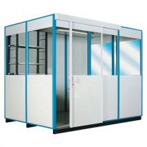 Bureau Melamine Palettisable Porte Coulissan Te 4*3 Bleu