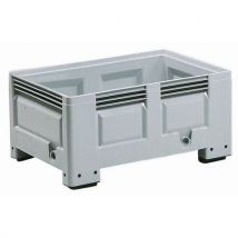 Schoeller Allibert - Caisse-palette plastique MaxiLog 800x1200x760 mm Gris - 535L, 500kg, Usage Alimentaire, Recyclable