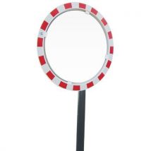 Miroir Traffic Rouge/blanc Diam=800 Anti-c Ondensation
