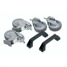 Lot De 2 Poignées Et 4 Roues Dont 2 Avec Frein