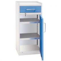 Armoire + Rebords H98xp34xl43 Rte - 1 Tiroir Gris/ Bleu 1 Po