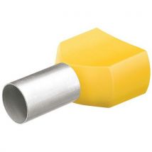 Embouts De Câbles Jumelés Isolés Jaune 2 X 60mm² - 50 Pièces