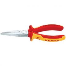 Knipex - Pince à becs longs plats 160mm - Isolation 1000V - Chromée - Gainage bi-matière