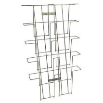 Manutan Expert - Présentoir Mural pour Journaux - 5 Compartiments Aluminium Gris - 77x43x11 cm - Durable et Organisé