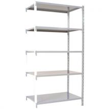 Manorga - Rayonnage Combi-Flip Suivant - 1250x500x2000mm - 5 Tablettes Pleines - 110kg/tablette - Gris Clair