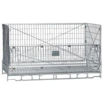 Conteneur Grillage Repliable 2 Metres Cube Acier Zingue