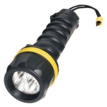 Velamp - Lampe Torche Caoutchouc Incassable 3 LED Noir - Résistante aux chocs - Autonomie 30h - Portée 30m