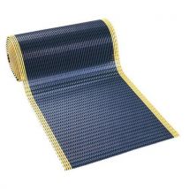 Plastex - Caillebotis PVC Vynagrip Rouleau 10m - Largeur 91cm Noir/Jaune - Antidérapant Usage Intensif
