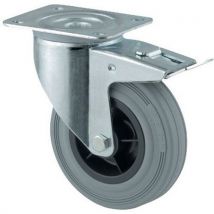 Roulette Pivotante Avec Frein Force:100 Kg H Ht:155 Mm