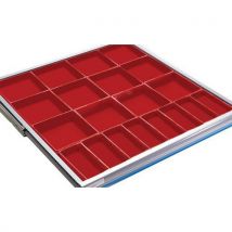 Set 24 Bacs Pour Tiroirs Hxl:100x612mm Rouge