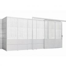 Cloison grillagée 2.5m x 1m Blanc RAL 9010 - Simple paroi en acier - Montage facile - Garantie 3 ans