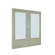 Porte Double Battante Vitree Mélaminée H. 30 30 Mm Blanc