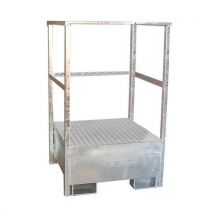 Sameto Technifil - Palette de rétention pour 1 fût - Acier galvanisé 220L - 810x890x1430mm - Résistant acides et hydrocarbures